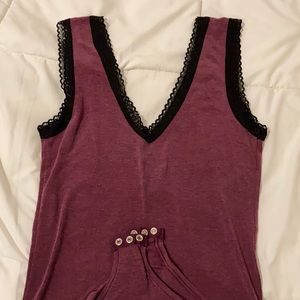 Gap maroon bodysuit with black lace lining size S
